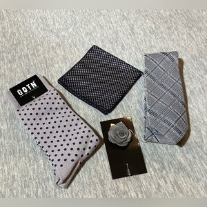 Accessories set men’s socks lapel pin pocket square business formal coordinating